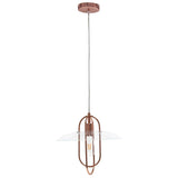 Rose Gold And Clear Simple Iron Ceiling Light With Clear Shades
