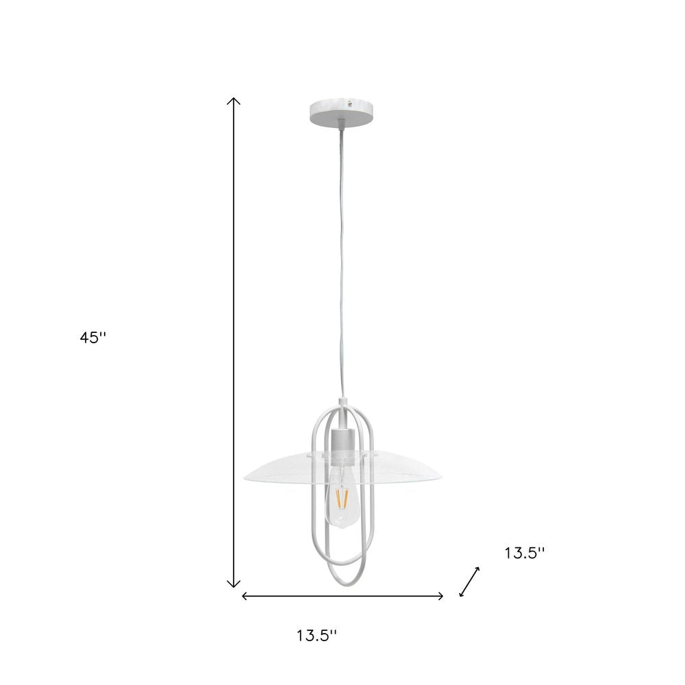 Clear And White Simple Iron Ceiling Light With Clear Shades