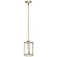 Antiqued Brass Cylinder Iron Ceiling Light With Antiqued Brass Shades