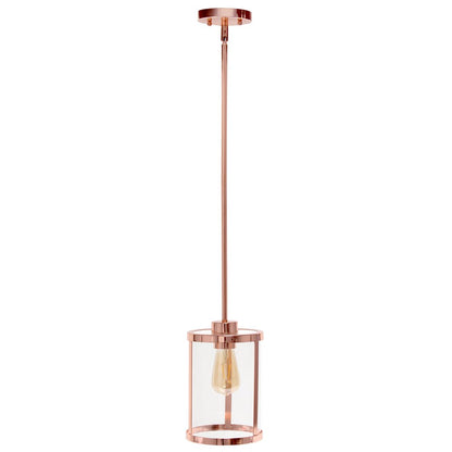 Rose Gold Cylinder Iron Ceiling Light With Rose Gold Shades