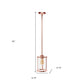 Rose Gold Cylinder Iron Ceiling Light With Rose Gold Shades