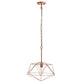 Rose Gold Caged Iron Ceiling Light With Rose Gold Shades