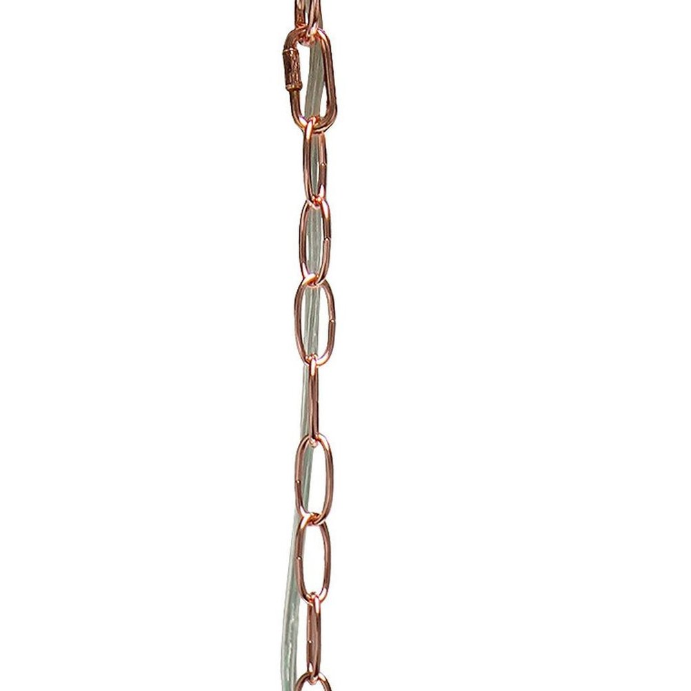 Rose Gold Caged Iron Ceiling Light With Rose Gold Shades