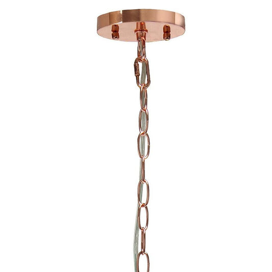 Rose Gold Caged Iron Ceiling Light With Rose Gold Shades