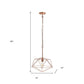 Rose Gold Caged Iron Ceiling Light With Rose Gold Shades