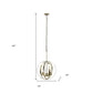 Antiqued Brass Clear And Black Sphere Three Light Iron Ceiling Light With Antiqued Brass Shades