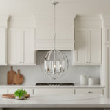 Clear And Silver Sphere Three Light Iron Ceiling Light With Silver Shades