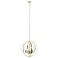 Clear And Gold Sphere Three Light Iron Ceiling Light With Gold Shades