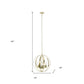Clear And Gold Sphere Three Light Iron Ceiling Light With Gold Shades