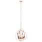 Rose Gold And Clear Sphere Three Light Iron Ceiling Light With Rose Gold Shades