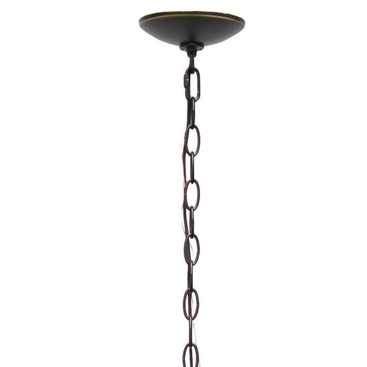 Bronze And Black Sphere Three Light Iron Ceiling Light With Bronze And Black Shades