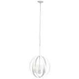 White Sphere Three Light Iron Ceiling Light With White Shades