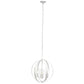 White Sphere Three Light Iron Ceiling Light With White Shades