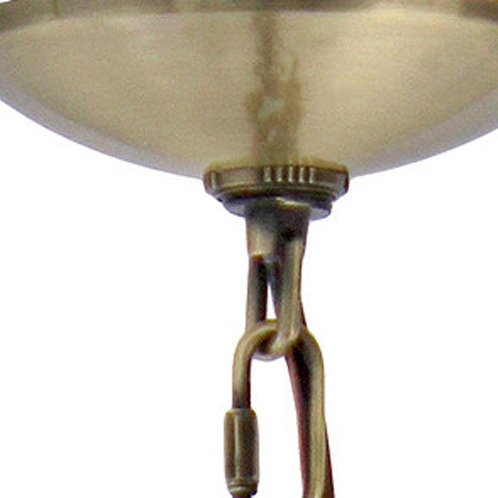 Antiqued Brass And Clear Chandelier Three Light Iron Ceiling Light With Clear Shades