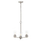 Nickel And Clear Chandelier Three Light Iron Ceiling Light With Clear Shades