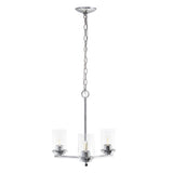 Silver And Clear Chandelier Three Light Iron Ceiling Light With Clear Shades