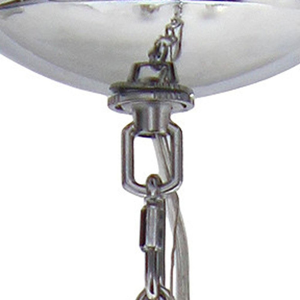 Silver And Clear Chandelier Three Light Iron Ceiling Light With Clear Shades