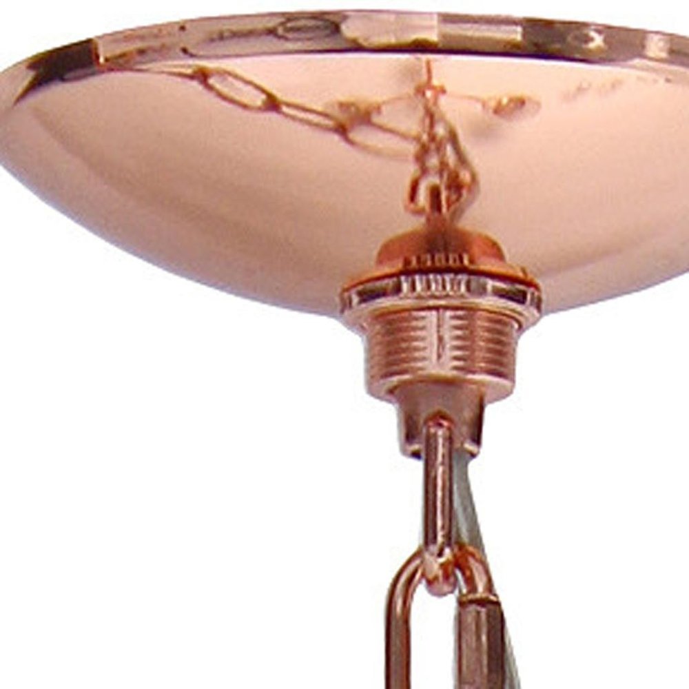 Rose Gold And Clear Chandelier Three Light Iron Ceiling Light With Clear Shades