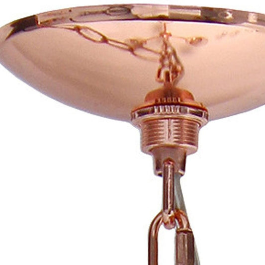 Rose Gold And Clear Chandelier Three Light Iron Ceiling Light With Clear Shades