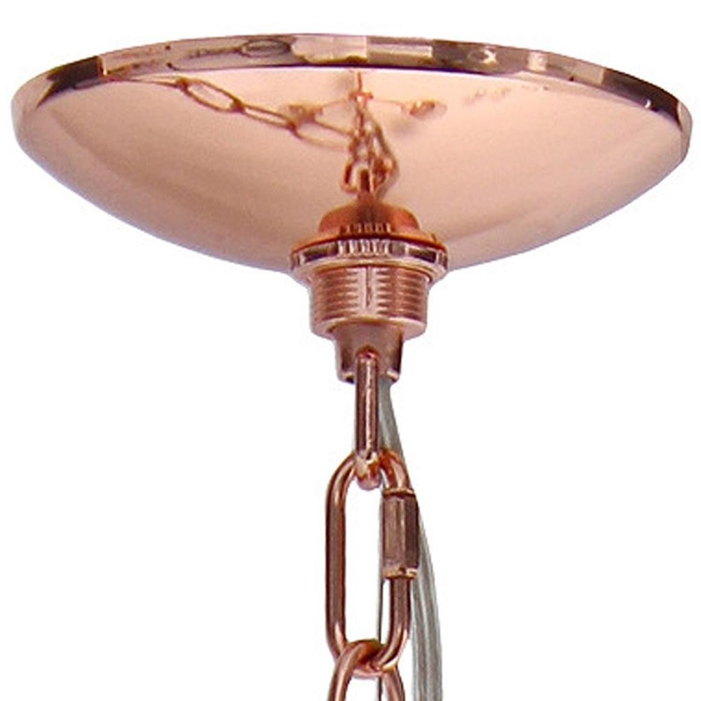 Rose Gold And Clear Chandelier Three Light Iron Ceiling Light With Clear Shades