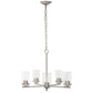 Nickel And Clear Chandelier Five Light Iron Ceiling Light With Clear Shades
