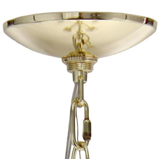 Gold And Clear Chandelier Five Light Iron Ceiling Light With Clear Shades
