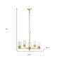 Gold And Clear Chandelier Five Light Iron Ceiling Light With Clear Shades
