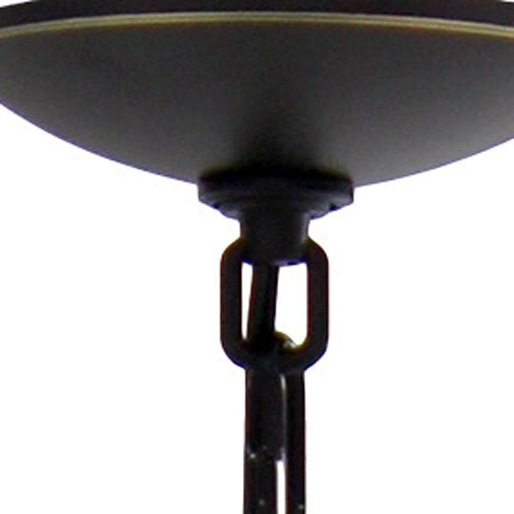 Bronze And Clear Chandelier Five Light Iron Ceiling Light With Clear Shades