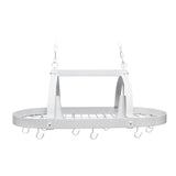 White Kitchen Island Two Light Metal Ceiling Light