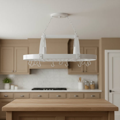 White Kitchen Island Two Light Metal Ceiling Light