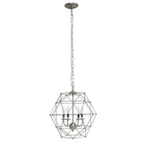 Nickel Candle Style Four Light Metal Ceiling Light With Nickel Shades