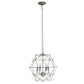 Nickel Candle Style Four Light Metal Ceiling Light With Nickel Shades