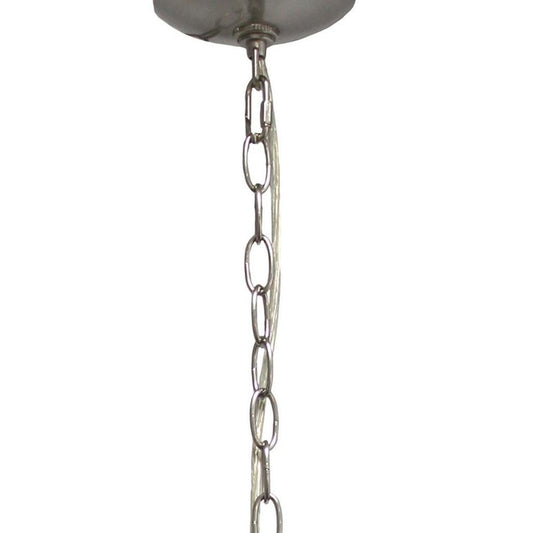 Nickel Candle Style Four Light Metal Ceiling Light With Nickel Shades