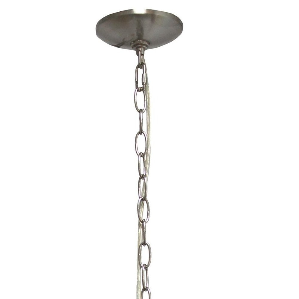 Nickel Candle Style Four Light Metal Ceiling Light With Nickel Shades