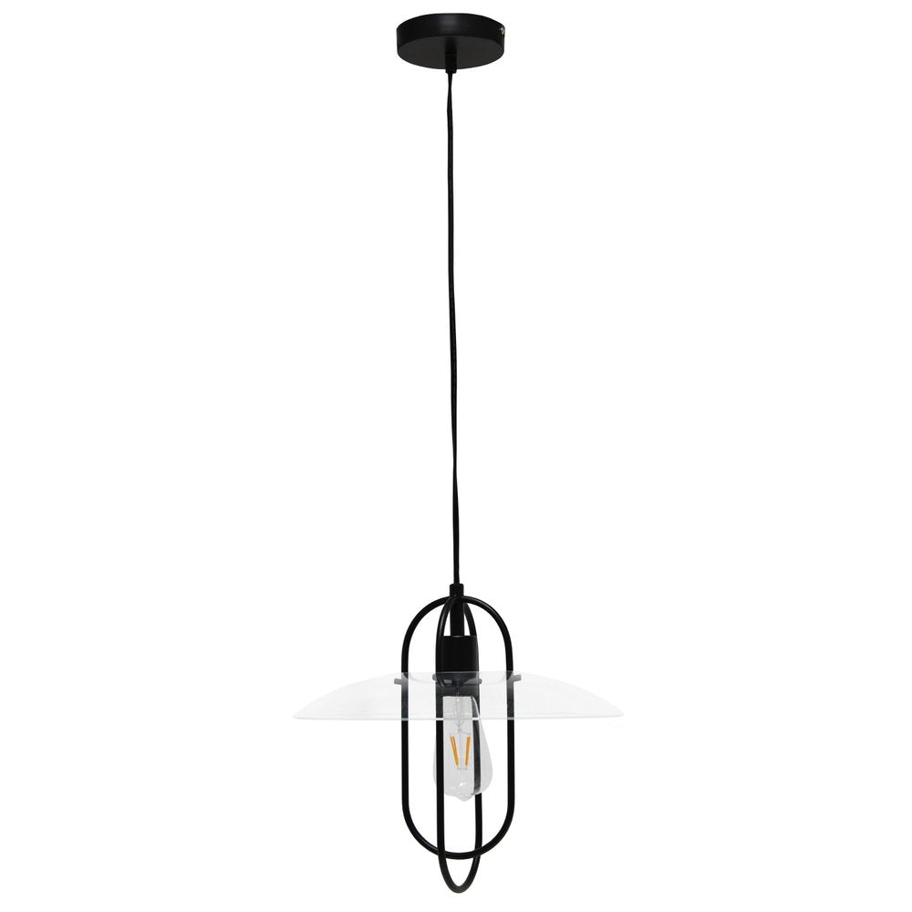 Black And Clear Simple Iron Ceiling Light With Clear Shades