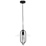 Black And Clear Simple Iron Ceiling Light With Clear Shades