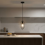 Black And Clear Simple Iron Ceiling Light With Clear Shades