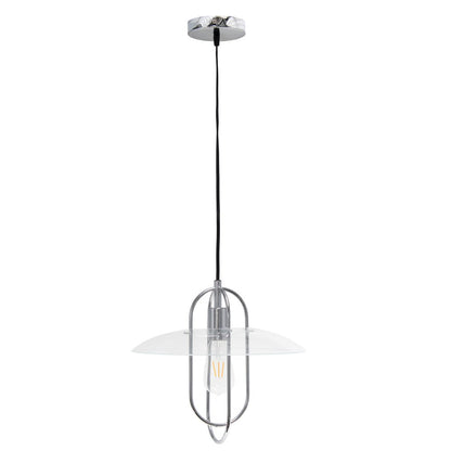 Silver And Clear Simple Iron Ceiling Light With Clear Shades