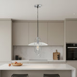 Silver And Clear Simple Iron Ceiling Light With Clear Shades