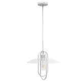 White And Clear Simple Iron Ceiling Light With Clear Shades