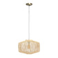 Natural And Silver Unique Statement Rattan Ceiling Light With Natural Shades