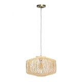 Natural And Silver Unique Statement Rattan Ceiling Light With Natural Shades