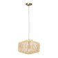 Natural And Silver Unique Statement Rattan Ceiling Light With Natural Shades