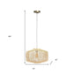Natural And Silver Unique Statement Rattan Ceiling Light With Natural Shades