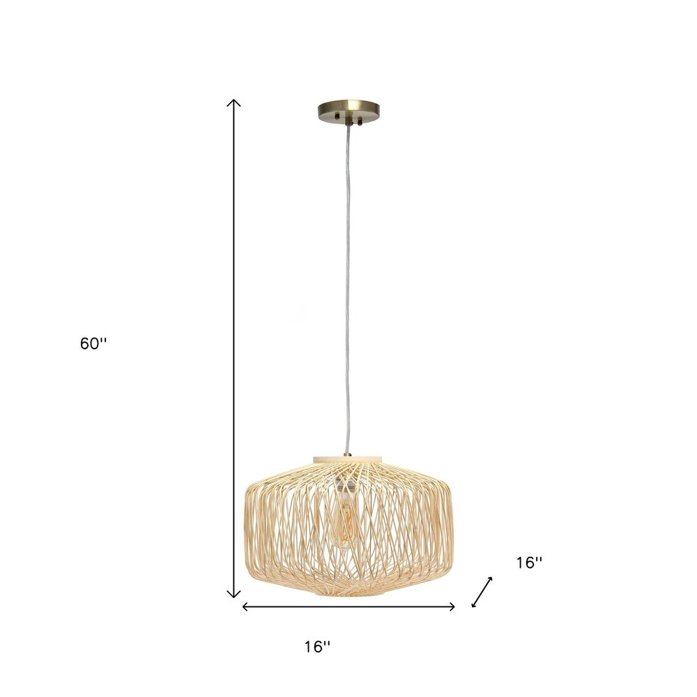 Natural And Silver Unique Statement Rattan Ceiling Light With Natural Shades