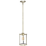 Antiqued Brass Cylinder Iron Ceiling Light With Antiqued Brass Shades