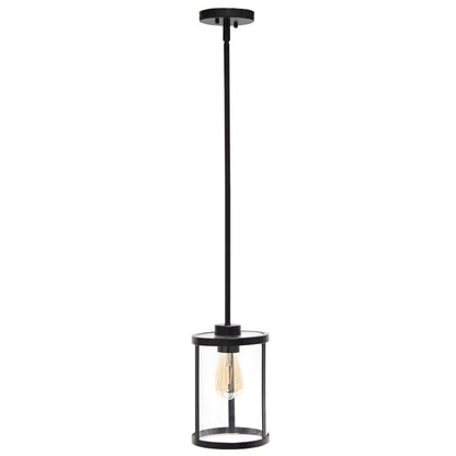 Black Cylinder Iron Ceiling Light With Black Shades