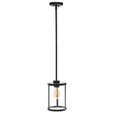 Black Cylinder Iron Ceiling Light With Black Shades