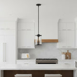 Black Cylinder Iron Ceiling Light With Black Shades