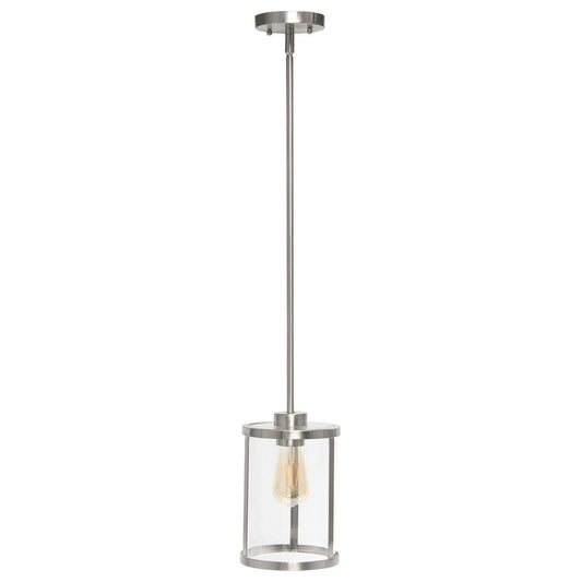 Nickel Cylinder Iron Ceiling Light With Nickel Shades